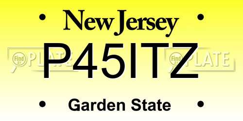P45ITZ New Jersey License Plate