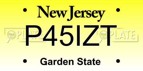 P45IZT New Jersey License Plate