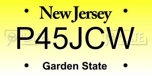P45JCW New Jersey License Plate