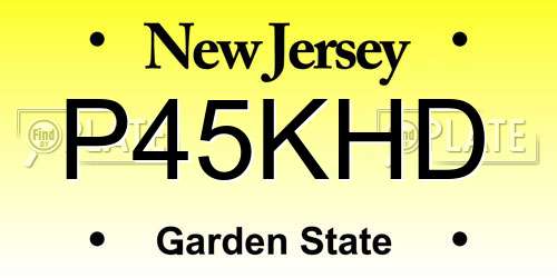 P45KHD New Jersey License Plate