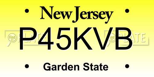 P45KVB New Jersey License Plate