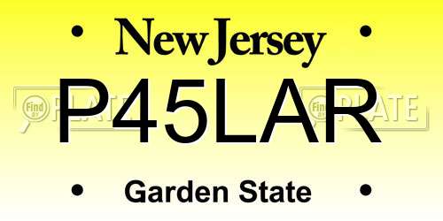 P45LAR New Jersey License Plate