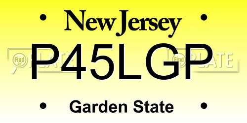 P45LGP New Jersey License Plate