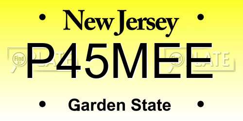P45MEE New Jersey License Plate