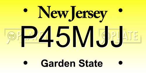 P45MJJ New Jersey License Plate
