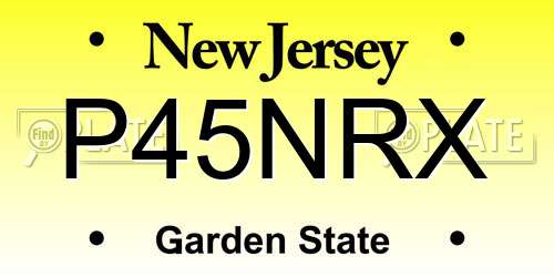 P45NRX New Jersey License Plate