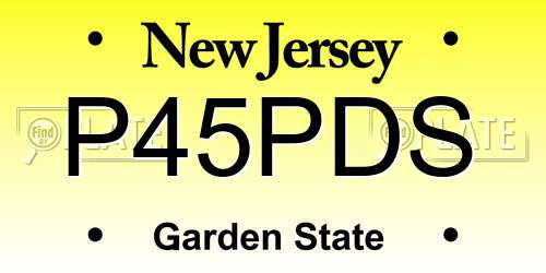 P45PDS New Jersey License Plate