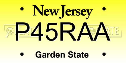 P45RAA New Jersey License Plate