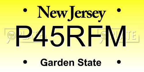 P45RFM New Jersey License Plate