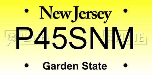 P45SNM New Jersey License Plate
