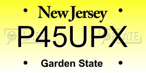 P45UPX New Jersey License Plate
