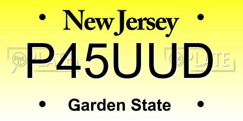 P45UUD New Jersey License Plate