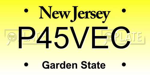 P45VEC New Jersey License Plate