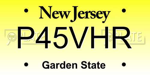 P45VHR New Jersey License Plate
