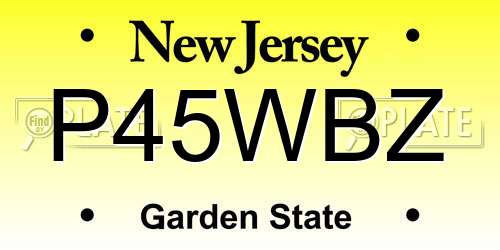 P45WBZ New Jersey License Plate