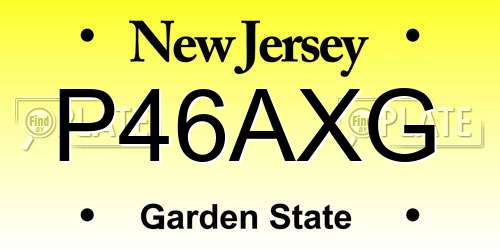 P46AXG New Jersey License Plate
