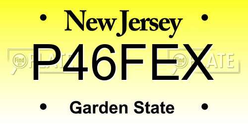 P46FEX New Jersey License Plate
