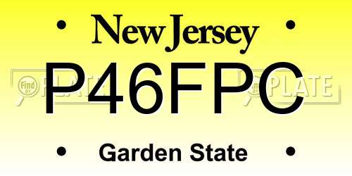 P46FPC New Jersey License Plate