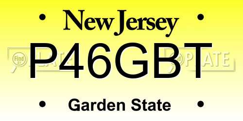 P46GBT New Jersey License Plate