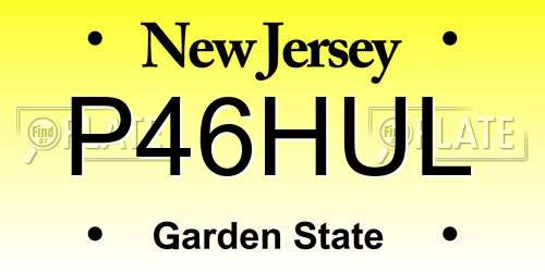 P46HUL New Jersey License Plate