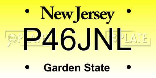 P46JNL New Jersey License Plate