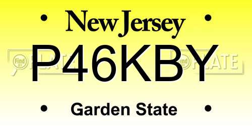 P46KBY New Jersey License Plate