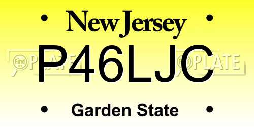 P46LJC New Jersey License Plate