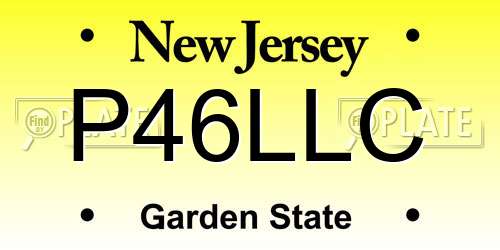 P46LLC New Jersey License Plate