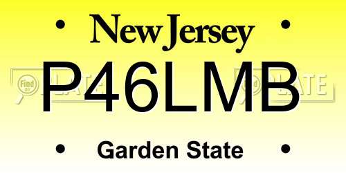 P46LMB New Jersey License Plate