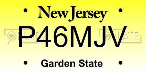 P46MJV New Jersey License Plate