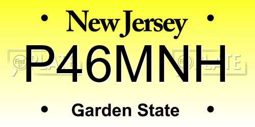 P46MNH New Jersey License Plate
