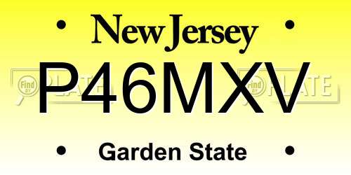 P46MXV New Jersey License Plate