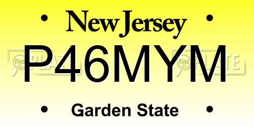 P46MYM New Jersey License Plate