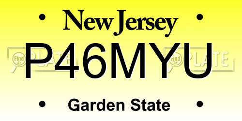 P46MYU New Jersey License Plate
