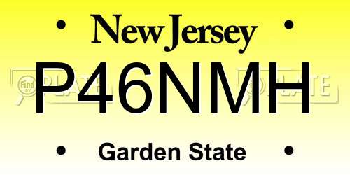 P46NMH New Jersey License Plate