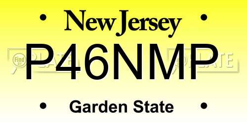 P46NMP New Jersey License Plate