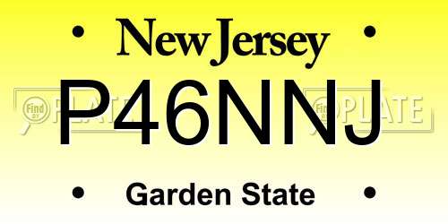 P46NNJ New Jersey License Plate