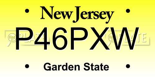 P46PXW New Jersey License Plate