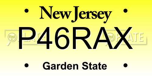 P46RAX New Jersey License Plate