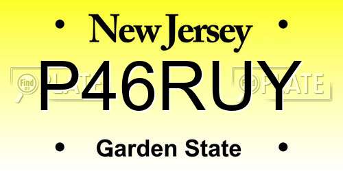 P46RUY New Jersey License Plate