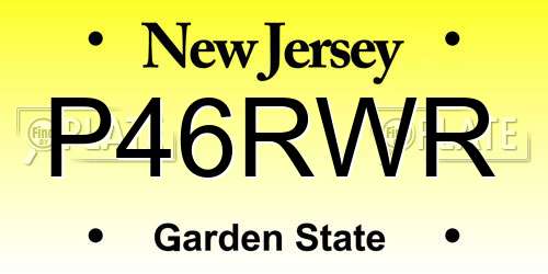 P46RWR New Jersey License Plate