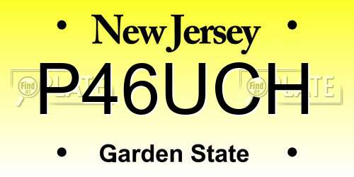 P46UCH New Jersey License Plate