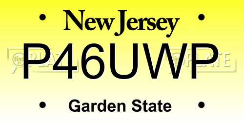 P46UWP New Jersey License Plate