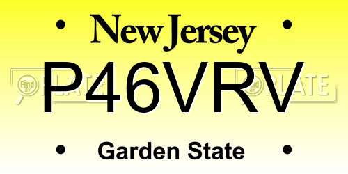 P46VRV New Jersey License Plate