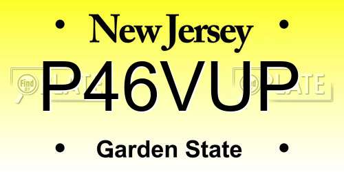 P46VUP New Jersey License Plate