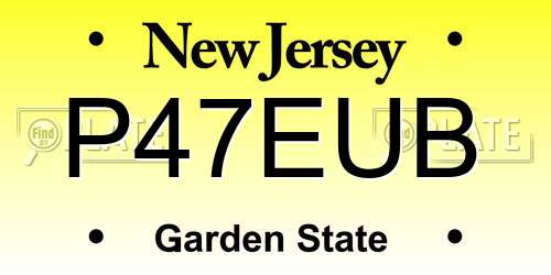 P47EUB New Jersey License Plate