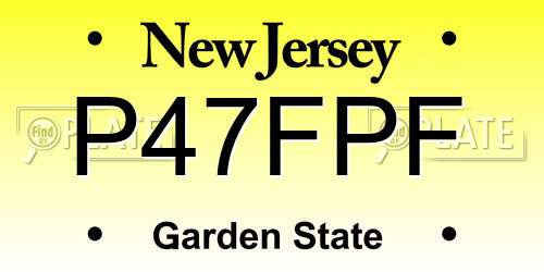 P47FPF New Jersey License Plate