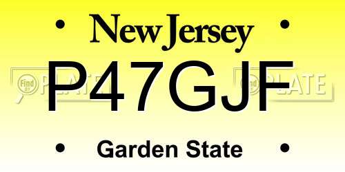 P47GJF New Jersey License Plate