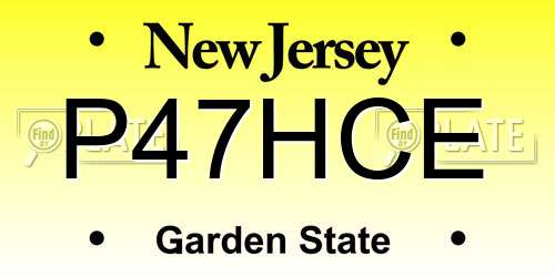 P47HCE New Jersey License Plate