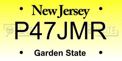 P47JMR New Jersey License Plate